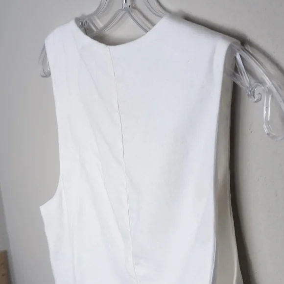 Show Me Your Mumu Vicky Vest Women's Small White Linen Shirt Top Golden 2 - Picture 5 of 15